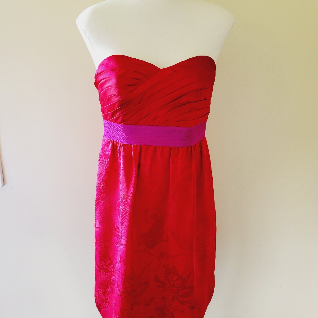 Pheobe Couture Jacquard Strapless Dress Size 4